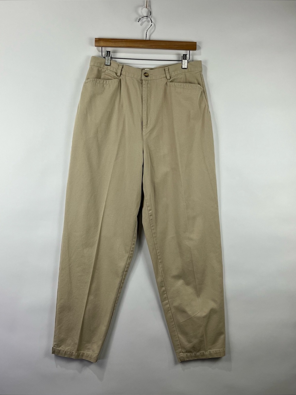 Talbots 100% Cotton Straight Leg Chino Pants Pockets Classic Size 14